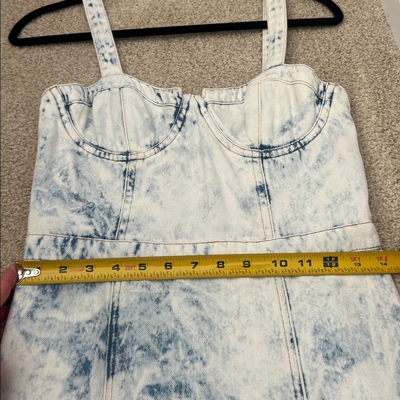 HEMMED Alice and Olivia Donella denim bustier high low dress - Picture 10 of 16